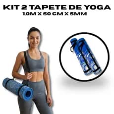 KIT 2 Tapetes Yoga Pilates 1m x 50cm x 5mm Colchonete Academia Ginástica Fitness
