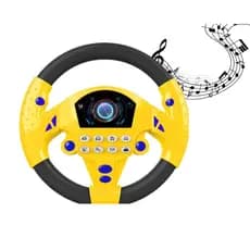 Volante Educativo Com Ventosas Sons Cor  AMARELO Brinquedo Musical Infantil