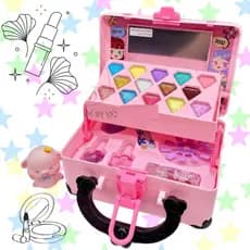 Kit Conjunto Maleta De Maquiagem Infantil Lavável