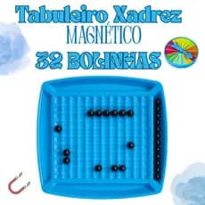 Xadrez Jogo Tabuleiro Magnético com 32 Bolinhas Brinquedo Educativo