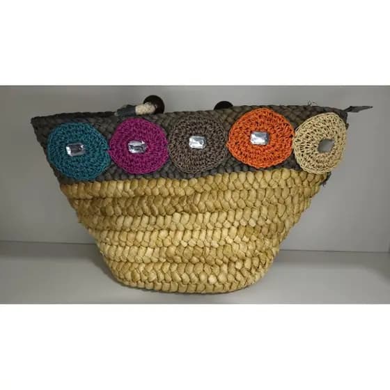 Bolsa palha praia grande forrada