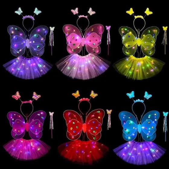 Asa de borboleta fantasia com tiara e saia/sem Saia