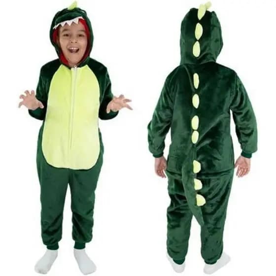 Macacão Dinossauro/jacaré infantil com zíper