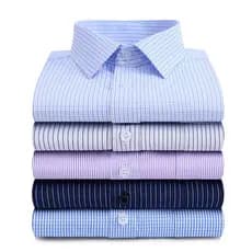 Camisa Social Smart Casual Listrada De Algodão Com Mangas Compridas Para Masculina Executivo Camisas