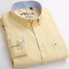Casual Manga Longa Algodão Oxford Camisa Social Masculina Coreana Estilo Homens Camisas