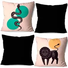 Kit Capas de Almofadas Decorativas OXFORD 45X45 – Animais de ForçaEstampa Frente e Verso e Zíper Invisível Linda Decor