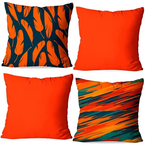 Kit com 4 ou 2 Capas de Almofadas Pinterest 2026 OXFORD 45X45 – Várias Estampas Frente e Verso com Zíper Linda Decor