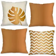 Kit Capas de Almofadas Decorativas Costela de Adão OXFORD 45X45 – Estampa Frente e Verso com Zíper Invisível Linda Decor