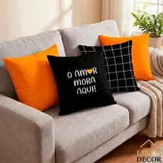 Kit 4 Capas para Almofadas em OXFORD 45x45 Estampas Diversas  Linda Decor  Sala Sofá Nova Coleção 2026