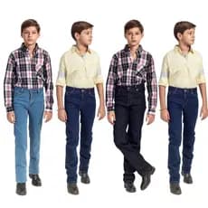 Kit com 4 Calças Jeans Infantil Country Marca Cavaleiros Ref:008