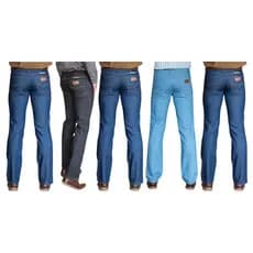 Kit com 5 Calças Jeans Masculina Tradicional Reta Básica Trabalho Serviço Ref: 916