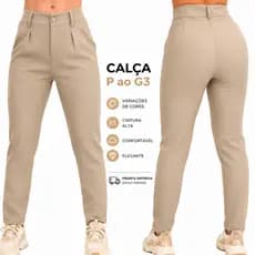Calça Alfaiataria Feminina Reta plissada Elegante Social Casual Plus size mais vendidas