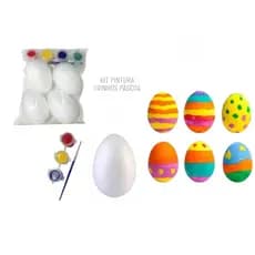 Isoporlândia Kit ovos de páscoa para pintura kit faça você mesmo kit escolar pintura  em isopor