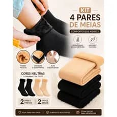 KIt Meia Térmica Forrada peluciada Grossa Masculina /Feminina  -Quente Forrada Qualidade Premium top