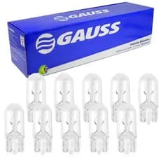 10 Lâmpada Gauss Esmagada Base Vidro W5w 12v W2.1x9,5ad