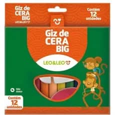 Giz de Cera Escolar BIG GRANDE 6 /12 Cores Leo e Leo