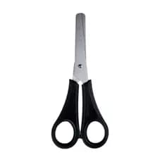 Tesoura Escolar Infantil Criança Inox 130Mm Cabo Preto Leo e Leo
