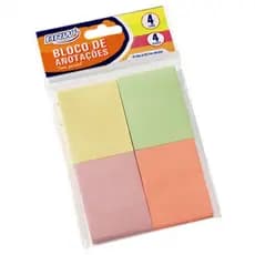 Bloco Adesivo 200 Folhas Pastel 4 Cores BRW
