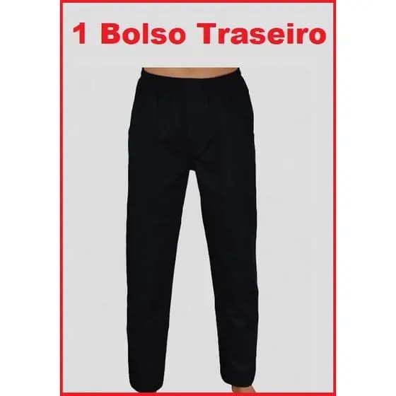 Calça Oxford Preto 1 Bolso traseiro
