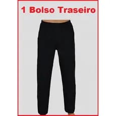 Calça Oxford Preto 1 Bolso traseiro