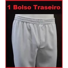 Calça Oxford Branco 1 Bolso traseiro