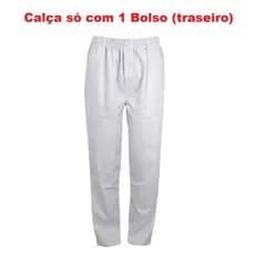Calça Brim Branco Elástico Uniforme G1 G2 G3