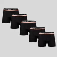 KIT COM 5 CUECAS PRETA BOX BOXER  ADULTO DRY FIT TECIDO RESPIRÁVEL PREMIUM