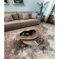 Conjunto kit de Mesa de Centro de sala pés palito retro Orgânica Wood Paris - Demoglass