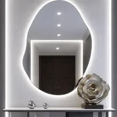 Espelho decorativo orgânico Com luz de Led Frio para banheiro e salão de beleza Madri Demoglass