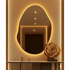 Espelho Decorativo parede Orgânico Com luz Led Quente grande banheiro Corpo Inteiro Madri Demoglass