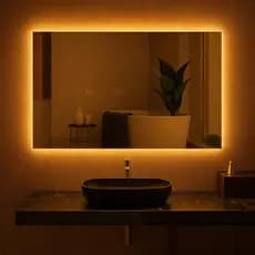 Espelho Grande Decorativo Parede Retangular Luz Led Quente Corpo Inteiro Banheiro Quarto Demoglass