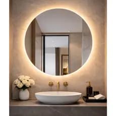 Espelho Decorativo Redondo Com LED Moderno De Parede Banheiro Sala e Salão de Beleza