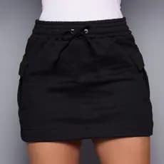 Saia Moletom Cargo Feminina Moda Causal Tendência Estilo Saia Moletom Saia Cargo