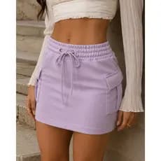 Saia Feminina Moletom Saia Feminina Cargo Atemporal Moletom