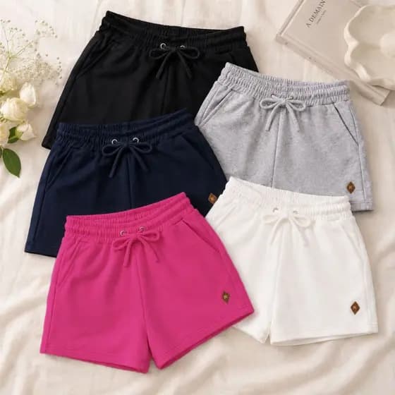 Short Feminino Tradicional Casual Bermuda Feminina Short Básico Feminino Casual Moletom Academia