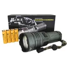Lanterna Tática JWS LED V8 Ultra Potente Alta Intensidade Zoom Ajustável Profissional ws-666