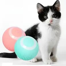 Bolinha Interativa Silicone Gato BNZ Azul Movimento 360° Recarregável USB