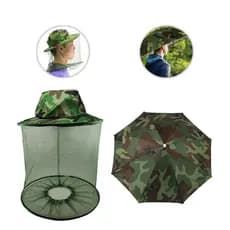 Kit 2 Guarda Chuva Camping Pesca Trilha Proteção Sol Camuflado Conjunto Dobrável Leve