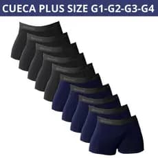 KIT 10 CUECAS BOX BOXER MICROFIBRA FORRO 100% ALGODÃO PLUS SIZE EXTRA GRANDE G1 G2 G3 G4