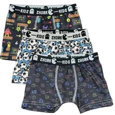 Kit 3 Cuecas Box Microfibra Forro 100% algodão 4 ao 8 Boxer Infantil Estampas Sortidas