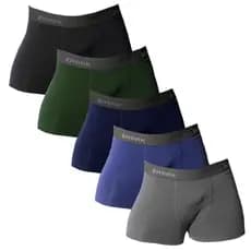 Kit com 5 Cuecas Boxer Microfibra Forro 100% algodão Box P ao GG Lisas Masculino original