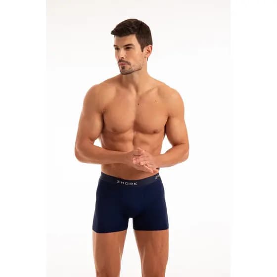 Kit com 6 Cuecas Boxer Microfibra Forro 100% algodão Box P ao GG Lisas Masculino original