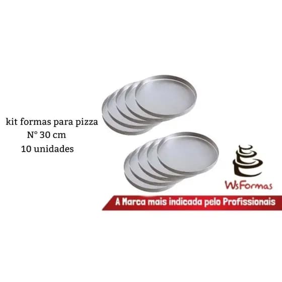kit 10 formas para pizza N°30 cm uso profissional