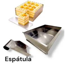 formas retangulare bolo fatia 40x30x10 com a lateral removível+1 espátula para corta fatias