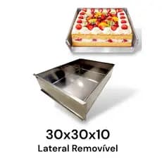 forma lateral removível  festival de fatias 30x30x10 slice cake uso profissional