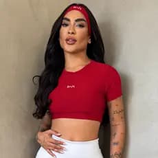 Cropped academia + FAIXINHA de cabelo bvk sport blusinha diferente esportiva treino corrida blusinha
