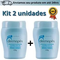Kit 2 Dermopés Creme para Pés 230g Abelha Rainha Hidrata Calcanhar Rachado Tratamento Intensivo