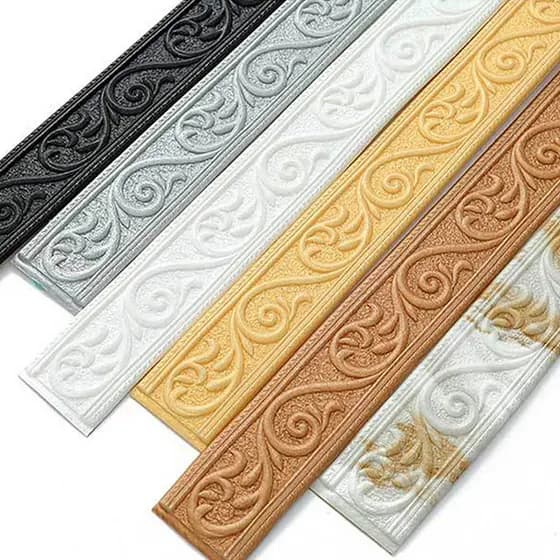 Linha de rodapé contínua, longa e autoadesiva 3D, linha de cintura de parede, linha de moldura de teto suspenso, linha de pintura de parede de portas e janelas, linha de borda bonita, linha de canto superior, linha transfronteiriça
