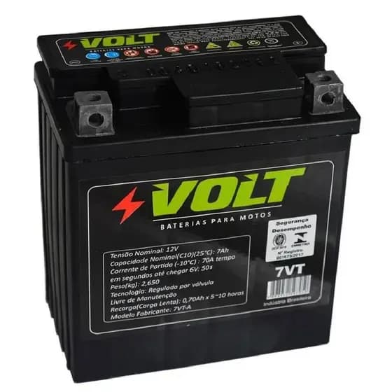Bateria Volt 7vt Apache Riva Falcon Cbx250 Twister Xre Cb300 Tornado Fazer 250 Xtz250 Yes G76