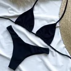 Biquine Asa Delta Feminino Verão Sem Bojo Etilo Cortininha Suplex Aviador Praia biquíni tendência